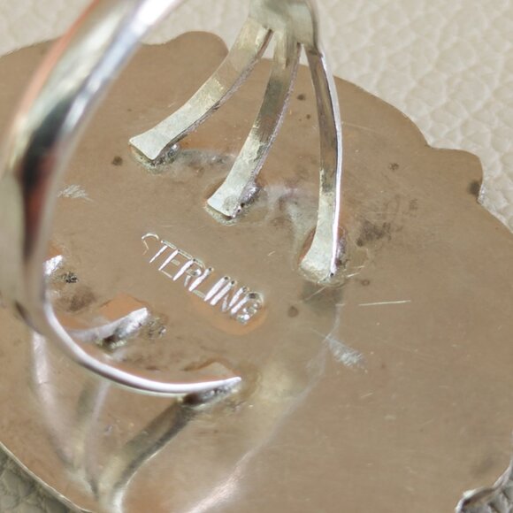 Sterling Multi-Stone Turquoise Cluster Ring — Size 10.25 - Picture 4 of 14